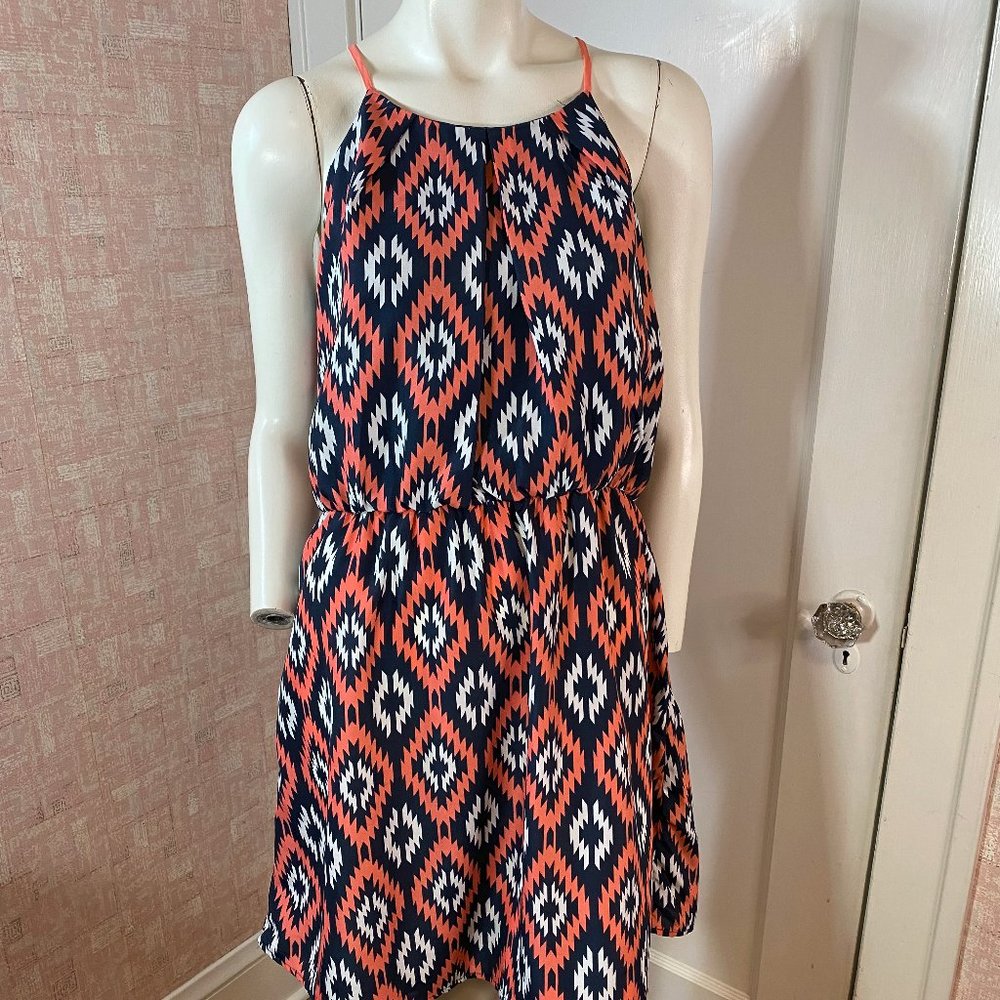 My Michelle Blue & Orange Tank Top Dress Size XL